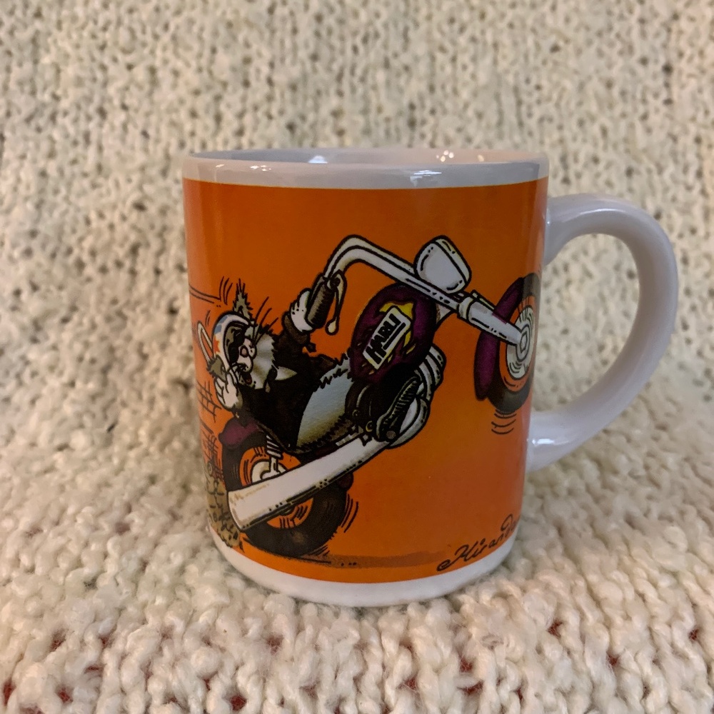 Biker Cat mug new in box.